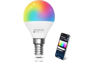 Aigostar Alexa Lampe, Alexa Glühbirne G45 E14 6.5W, Smart Glühbirne RGBCW Kompatibel mit Alexa/Google Home, Kein Hub Erforderlich. Fernbedienung, Sprachsteuerung, 1 Stück.