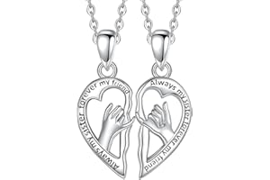 Fc'Noqgn 2 Stück Halskette,Freundschafts-Halskette,Freundinnen-Halskette,Freundschaftskette,Herzförmiger Damen-Halsketten-Anhänger für Mädchen,Geburtstagsgeschenk,Anhänger-Kette