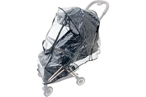 Colu Kid Housse de pluie pour poussette compatible avec Cybex Coya, Cybex Eezy Twist, Cybex Libelle, housse de vent d’accessoire de poussette, matériau EVA transparent, grande fenêtre avant.