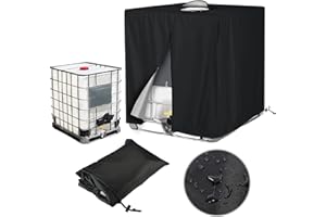 DEVENIRRICHE IBC pokrowiec na zbiornik na wodę, 120 x 100 x 116 cm, plandeka ochronna na zbiornik na wodę o pojemności 1000 l, folia UV 210D, pokrowiec ochronny z zamkiem błyskawicznym, sznurek ściągający