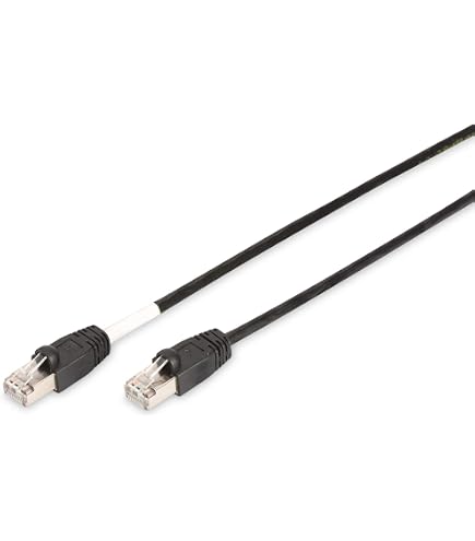 LogiLink Professional Câble Réseau Extérieur Cat.6a S/FTP 1m Noir - Gaine PE Résistante UV/pluie, Cuivre Massif 26AWG