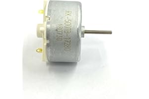CAIHONGWEI caihv-Gleichstrommotor langle Micro-runder 32-mm-Motormotor, langer Welle / doppelter Welle, RK-500TB-17280 / RK500TB-13480 Kohlebürstenmotor, DC 3V 6V 7,4V 9V 12V Zubehör ( Speed(RPM) : Model A )