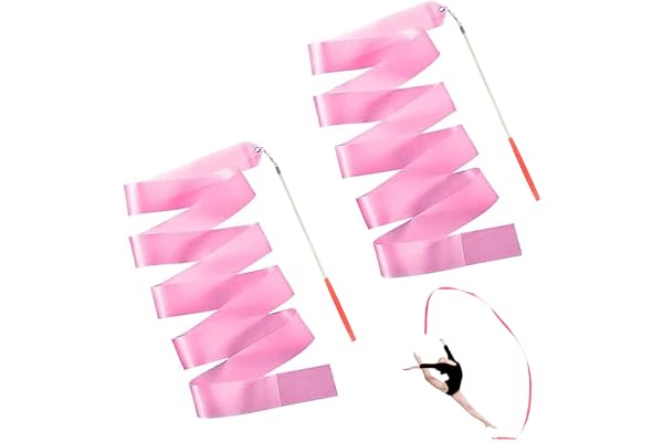 Hayaww 2 Pcs Streamer Rythmique Ruban De Danse De Gymnastique Danse Artistique Ruban Gymnastique Rythmique BâTon Twirling Bande Rythmique, 2m, pour La Gymnastique Rythmique, PôLe De Danse