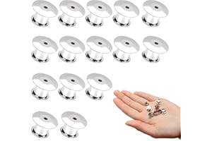 GUNWON 15 Silver Locking Pin Backs - Metal Pin Locks Replacement for Jewelry Brooches Badge Name Tags Crafts DIY