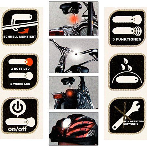 Fahrradlicht Fahradbeleuchtung Fahrradlampen Set, Superhelle Fahrrad LED Frontlicht oder LED Rücklicht, Spritzwassergeschützt und Einfache Montage für Sicheres Radfahren - 5