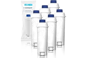 Wessper Filtres à eau DLSC002, Filtre à eau Cartouche à Charbon Actif Compatible avec Machines à café ECAM, ESAM, ETAM, BCO, EC. (Lot de 6)
