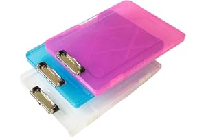 PREMIER STATIONERY 3 x Transparent Box File Clip Board A4 Paper Storage File Organiser Folder Desk Clear Strong Filing Case