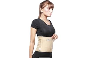LJC Abdominal Binder Hernia Support Breathable Stomach Back Compression Belt UK (XXL 45-52 inches), Beige