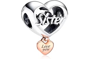 RMMY Family Love Mom Ciondolo con in Argento Sterling 925 Charm Bead con Pendente con Compatibile con Europei Bracciale Collane da Donna,Chriatmas Birthday Jewelry Gifts for Women Girls