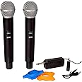 Careflection || Wireless Microphone Handheld Microphone Wireless with Rechargeable Receiver Rechargeable Mic System for House Parties, Outdoor Party, Singing, Classroom (Duel Cordless)