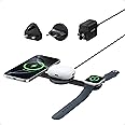 Anker MagSafe Compatible 3-in-1 Wireless Charging Station, Qi2 Certified 15W MagGo Charger, Foldable Travel Wireless Charging Pad for iPhone 16/15/14/13 Series, AirPods, Apple Watch (Not a Power Bank)