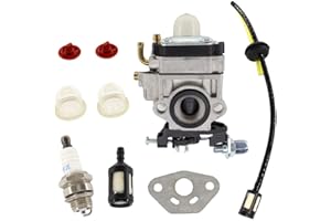 HURI Vergaser mit Dichtung Benzinschlauch Benzinfilter Zündkerze für Fuxtec FX-LB 126, FX-LBS 126, FX-RT 126, FX-LB 133T Laubbläser