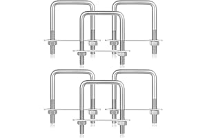 6 Pz Bulloni a U M8 x 50 x 80 mm, bullone a U Quadrato med filettatura i Acciaio Inox, Bulloni Quadrati med Dadi och Rondella