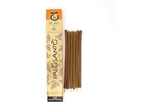 PALOSANTO - Bastoncini di Incenso Naturale Palo Santo e Mirra - Incenso Bastoncini Realizzati a Mano in Perù - Aroma Corposo per Purificazioni Intense - 6 Stick