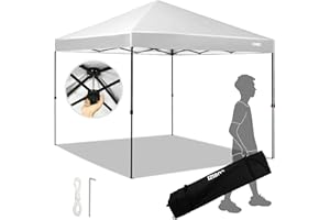 COBIZI Pavillon 3x3m Wasserdicht Faltbar Faltpavillon UV Schutz 50+ Pop Up Gartenpavillon One Push Gartenzelt Outdoor Partyzelt für Camping, Strände, Festival, Tragetasche mit Rollen, Weiß