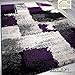 Rug VIMODA Modern Design Abstract Check Mixed Colour Purple Grey Black - Very Easy to Clean - violet, 160 cm x 230 cm