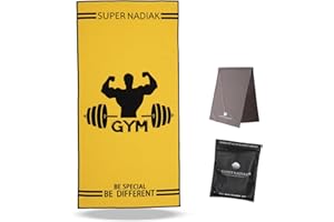 super NADIAK Asciugamano Palestra in Microfibra Ultra Assorbente Telo Sportivo per Fitness, Sala Pesi, Yoga - Uomo/Donna - Rapida Asciugatura - Design Moderno (50x100 cm)