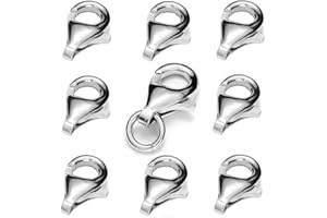 My-Bead 10 pezzi chiusura moschettone 11mm argento 925 con anelli di salto 3mm