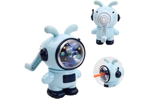 AZONELIFE Temperamatite manuale, temperamatite, temperamatite con manovella, 3 modalità di spessore con contenitore temperamatite con contenitore per bambini, per ufficio aula e casa astronauta