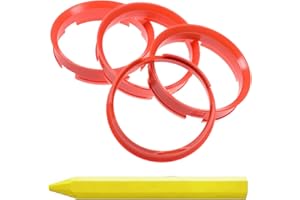 RKC 4X Zentrierringe Orange 72,6 mm x 67,1 mm + 1x Reifen Kreide Fett Stift