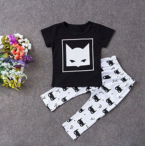 Baby-sommer-batman-baumwoll-t-shirt-pants-2-pcs-kleidung-setzen-Schwarz-0-6-Monate