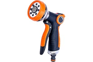 RnCop Garden Hose Spray Gun, 8 Adjustable Patterns High-Pressure Hose Nozzle, Water Flow Control, Perfect for Plants, Lawns, Cars, Bikes, and Pets Bathing