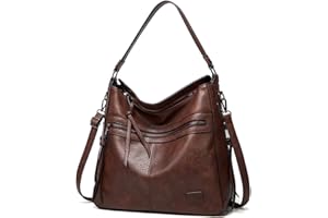 Coolives Borsa a spalla Hobo Borsa a mano con Tracolla da Donna in Pelle PU Vintage Borsetta Borsa a mano spalla Borsa a Tracolla Elegant Borsa Bauletto Borsa Crossbody Marrone