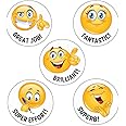 125 x Fantastic! Emoticon Reward Stickers. Great Job!, Fantastic!, Brilliant!, Super Effort, Superb! School Stickers
