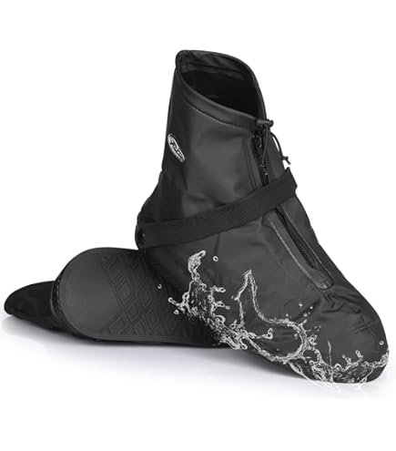 Copriscarpe Impermeabili Per Ciclismo - Con Strisce Riflettenti E Punta Rinforzata, Regolabili - Foto 6