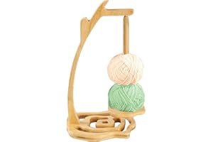 HOMIRTY Svolgitore di Lana,Filato e Portafilo in Legno Rotazione a 360 Gradi Supporto Magnetico per Gomitoli di Lana Avvolgitore per Lanas Porta Gomitolo Rotante per Filati Ricami a Maglia