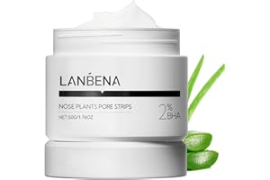 LANBENA punti neri rimozione (50 g), 100 strisce nasali, maschera punti neri, NOTA: La crema diventa gommosa al di sotto dei 25°C, mettere la bottiglia in acqua bollente per ammorbidirla