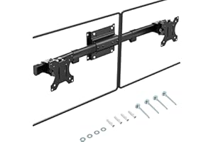 PUTORSEN Soporte de Pared para 2 Monitores, Brazo Adaptador de Simple a Doble Pantalla para 13-27 Pulgadas, Montaje Horizontal MAX. 10kg, VESA 75x75/100x100mm
