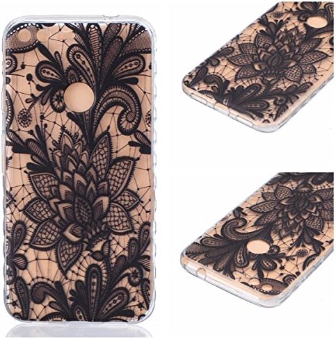 Voguecase® For Google Pixel,(lace flower/ black)Slim Fit Soft Silicone TPU Flexible Case Cover Anti-Scratch Shock Proof + Free Universal Screen-Stylus