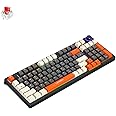 RGB Gaming Keyboard Mechanical Keyboard Wireless, XVersion 96Key Hot Swappable Bluetooth Keyboard 5.0/2.4G/Wired with Keycap Puller Red Switch for Mac Windows Multi RGB Keyboard Colour - Orange