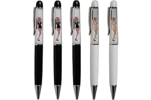 Sikyby Penna a sfera con punta galleggiante e striscia per scrittura divertente, per adulti, donne, uomini, 5 pezzi