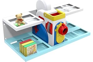 Mordx Wall Shelf Compatible with Little Tikes Story Dream Machine Books Starter Set,Kids Toys Storybook Storage Shelf,for Little Tikes for Storybook, Audio Playd and Character (Blue&white)