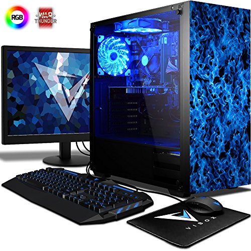 VIBOX Killstreak GSR750T-185 Gaming PC Ordenador de sobremesa con Cup  n de Juego  22  HD Monitor  4 1GHz Ryzen 8-Core  Nvidia GeForce GTX 1050 Ti Tarjeta Grafica  8GB DDR4 RAM  1TB HDD-SSD  Sin OS 