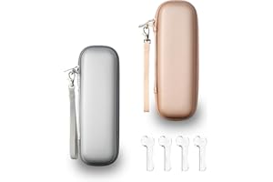 YoHyien 2 Pièces Etui Brosse a Dent Electrique pour Oral B IO/Oral B Pro/Philips Sonicare, Boite Brosse à Dent Électrique Portable, Étui de Voyage Rigide pour Rangement (Argenté + Or Rose)