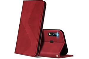 ZONNAVI Coque pour Huawei P Smart 2019, Premium Étui Housse en Cuir de Protection avec [Emplacements Cartes] [Magnetique], Clapet Folio Portefeuille pour Huawei P Smart 2019 (Rouge)