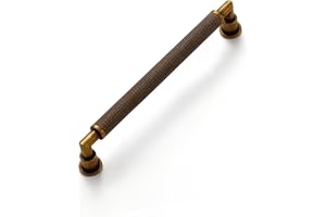 JIASENBAO 5-pack Antikmässingsknoppar, 160mm c/c, Räfflat Vintage Handtag för Kök, Badrum och Byrå – Zinklegering