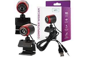 FOREVER Setty Webcam Micro pour Travail à Distance, Conférences, Enseignement à Distance, Réunions en Ligne 360°, Skype, Zoom, Teams, Caméra pour PC, Ordinateur Portable