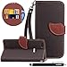 Produktbild HUDDU Schwarz Schutzhülle für Huawei P10 Lite Hülle im Bookstyle Blatt Magnet Design Slim Handyhülle Leder Tasche Wallet Case Cover Flip Ledertasche mit Kartenfach Magnetverschluss Stand Brieftasche Etui Handytaschen für Huawei P10 Lite Klapphülle