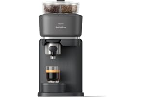 Machine à expresso Philips Baristina Variety - Bac à grains Double compartiment, Broyeur intégré, 16 bars, Nettoyage facile, Expresso et Lungo, noir/porte-filtre noir (BAR320/60)