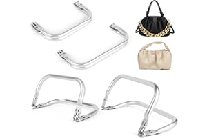 TNOMSNO 4 Stück Taschenrahmen Verschluesse, Aluminium Geldbeutel Rahmen, 2 Größen Aluminium Handtaschenrahmengriffe, Kupplungs Rahmen für DIY Handtasche Geldbörse Reparatur Nähtasche