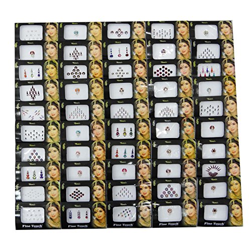 Banithani Pack Of 100 Different Multicolour Assorted Bindi Traditional Indian Tattoos Tikka