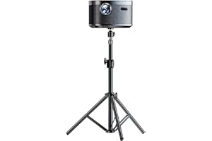 Gwezmxs Tripode Soporte Proyector Portatil, Altura Ajustable 32 – 60 cm, Rosca de 1/4 Pulgadas, Color Negro con Bola Giratoria 360°