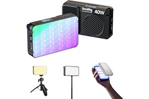 SMALLRIG Luz LED RGB RM 40C - Batería 4800mAh, Pantalla LCD, Portátil para Creatores de Contenido para TikTok/Youtube, 2500K-10000K CRI 96, Montaje Magnético - 5359