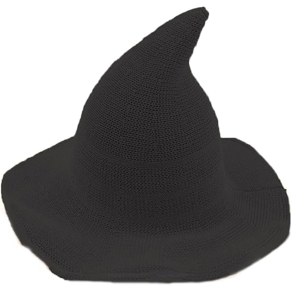 Hexen Hut Gestrickt – Breite Krempe, Faltbar, Für Halloween & Cosplay, In Verschiedenen Farben, Größe 56-58 Cm
