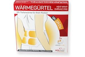 ‎HEATPAXX HeatPaxx Wärmegürtel | 3 Stück Rückenwärmer | EXTRA WARM | 12 Stunden Tiefenwärme | universell für alle Größen | sofort einsatzbereit