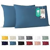 Dreamzie - Pillowcase 40x70 cm - Set of 2-100% Cotton - Blue | Oeko-Tex certified &middot; with zip &middot; jersey &middot; 150 g/m&sup2; &middot; breathable
